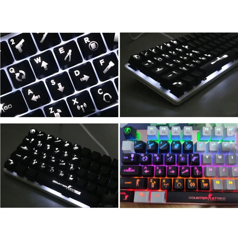 QC test update Prooduct 26 keys ABS Shot Backlit For OEM Cherry MX Mechanical Keyboard CS go Keycap